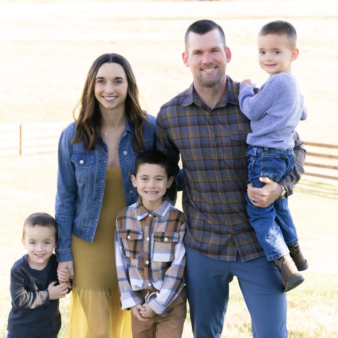 Jake Hendrick with his wife, Dr. Danielle Hendrick, and their three sons, Cooper, Cade and Carson.